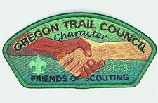 Oregon Trail OR 2018 Friends Of Scouting Character CSP GRN Bdr picture