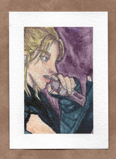 Aceo Original ink- fanart BTS park Jimin  | 2.5x3.5 Artwork picture