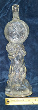 Antique French Legras Figural Glass Bottle Cherub / Putti Novelty Decanter 14.5
