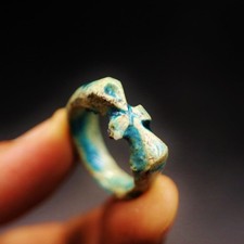 Unique Old Antique Stone Ring Cross ANKH 
