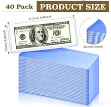 40 pack Money bag storage protectworld/us currency banknotes clear hard clip picture