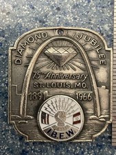 Vintage IBEW-75th Anniversary -Diamond Jubilee-1891-1966-Union Medal Pendant picture