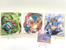 Pokemon Venusaur Charizard Blastoise Shikishi Art  Card 3set BANDAI Discontinued picture