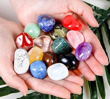 15 Pcs Natural Tumbled Stones Set: Chakra Crystals, Quartz, Reiki Gemstones picture