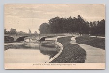 Postcard Boulevard and Meridian St. Bridge Indianapolis Indiana IN ~ 1910 picture
