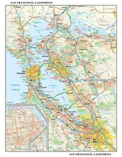 San Francisco, California Wall Map, Small - 11.25