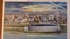 Cleveland Stadium Vintage  Postcard From 1930's thru Early 1950's  #C-58 C. Tech picture