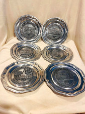 Wilton Columbia PA Pewter Bicentennial 1776-1976 Embossed Plates Set of 6 picture