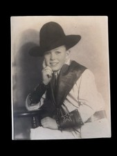 Androgynous Vintage Cowboy Portrait Photograph 8x10 Black & White Western Photo picture