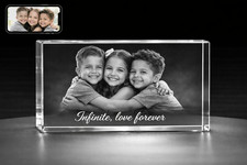 Custom 3D Crystal Photo Gift Laser Engraved Glass Cube Picture Block picture