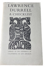 1961 UCLA Library Lawrence Durrell A Checklist Collection Donation Books Plate picture