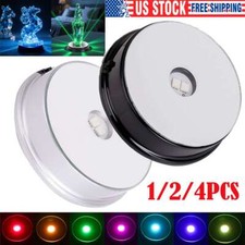 LED Light Display Base Stand 7 Color Lamp Holder Crystal Glass Art Figure NEW picture