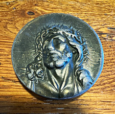 Bergamot Brass Works Round Jesus Christ Portrait Belt Buckle Made in USA picture