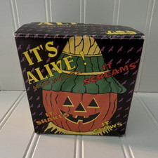 Vintage 1991 25” Halloween Jack-O-Lantern Action Wind Sock Light, Sound, Shakes  picture