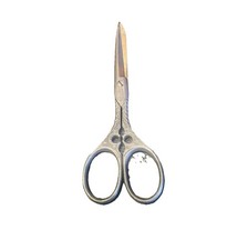 Germany H.S.B. & Co Silver Tone Embroidery Scissors 4” Long Vintage Nice Design picture