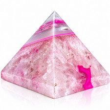 Pink Dyed Agate Pyramid Crystal Gemstone Polished Stone 4in 980g picture