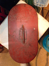 Carter Vintage 1950 Red Metal Cover Lid Automotive Tool Box Lid/Cover picture