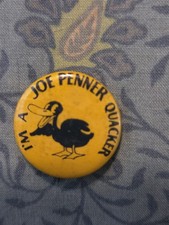 rare scarce Joe Penner Quacker Radio Advertising Pinback Button picture