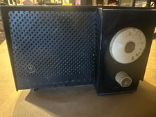 1956 Westinghouse Model H-574T4 AM vacuum tube radio featuring a black cabinet picture