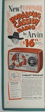Print Ad Hopalong Cassidy Radio Arvin Vintage 1950s ADVERT picture