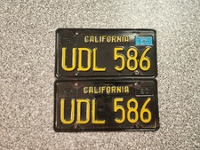 1963 Black California License Plates, 1967 Validation, DMV Clear Guaranteed, V picture