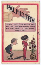 VTG 1916 Palmistry Comic Postcard - Fortune Telling Future Hubby - Salem WV PM picture