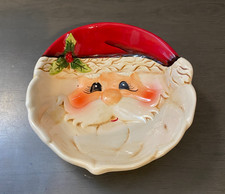 VTG TII Collections Santa Face Ceramic Bowl Christmas Candy Dish (early 2000s) picture
