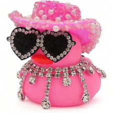 Black Cowboy Rubber Duck Funny Office Gifts Dashboard Decorations For Car Decor picture