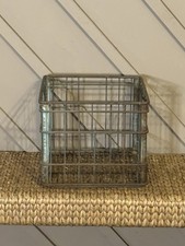 Vintage Gustafson’s Dairy Metal Milk Crate Green Cove Springs FL Wire Carrier picture