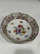 SCHUMANN BAVARIA GERMANY US ZONE CHATEAU DRESDEN RETICULATED 7 1/2” BOWL TRINKET picture