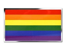Pride Flag LGBTQ+ Premium Metallic Car Decal 3.75