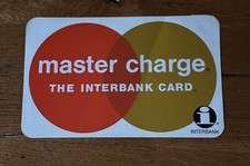 VTG 1970s Master Charge Interbank Credit Card Gas Station Store Window Decal picture