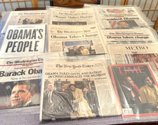 ☆OBAMA 2008 Election Historic Newspaper + Magazine Lot Memorabilia *Pristine* picture