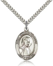 Saint Edmund Campion Medal For Men - .925 Sterling Silver Necklace On 24 Cha... picture
