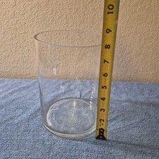 Clear Cylinder Vases Thick Heavy Glass Excellent Condition Weighs 2 Lbs picture