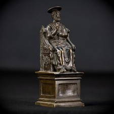 St Peter Statue | Saint Apostle Bronze Sculpture | 1800s Antique Figure | 5.5