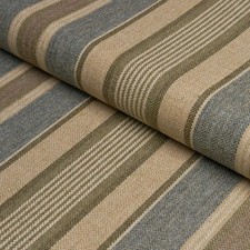 Schumacher Classic Wool Linen Stripe Fabric- Edgemere Stripe Denim 1.35 yd 54201 picture