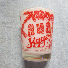 Vintage  Glass KAUAI Hawaii Jigger  Cocktail Measuring Bar Glass Cup Hula picture