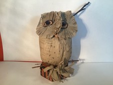MADE IN JAPAN MIJ VINTAGE HALLOWEEN LARGE OWL ON BRANCH CANDY CONTAINER ANTIQUE picture