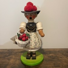 German Wood Smoker Incense Burner Holzkunst Christian Ulbricht Apple Girl W Tag picture