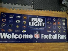 Bud Light NFL Welcome Football Fans Banner 20x50 Beer Football Man Cave Garage picture