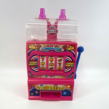 VTG Dubble Bubble Sweet Slots Mechanical Candy Slot Machine Toy Pink works picture