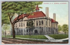 c.1910 Elmira, NY Academy Street View High School Vintage Postcard A3 picture