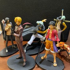 One Piece Figure Luffy Sanji Ace Lucci Mihawk Lot 6pcs Japan picture