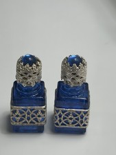 Pair Of Extra mini  French Bottles In Blue picture