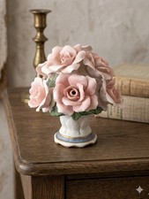 Vintage 2000 Porcelain Pink Roses Night Light Lamp Shade Cover picture