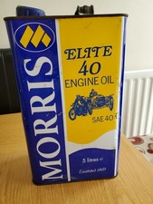 Rare Vintage Morris Lubricants Elite 40 Oil 5L Tin/Metal Can picture