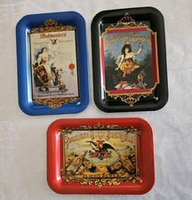 Lot of 3 1992 Anheuser Busch Budweiser Metal Tip Trays NEW Never Used VIBRANT picture