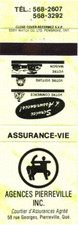 Agences Pierreville Inc. Pierreville Quebec Vintage Matchbook Cover 1960s-70s picture