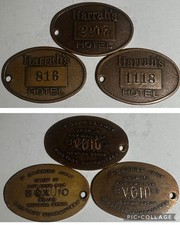 3 Harrah’s Hotel Reno Nevada 89504 Brass Hotel Room Key VOID SCRATCHED BACK FOB picture